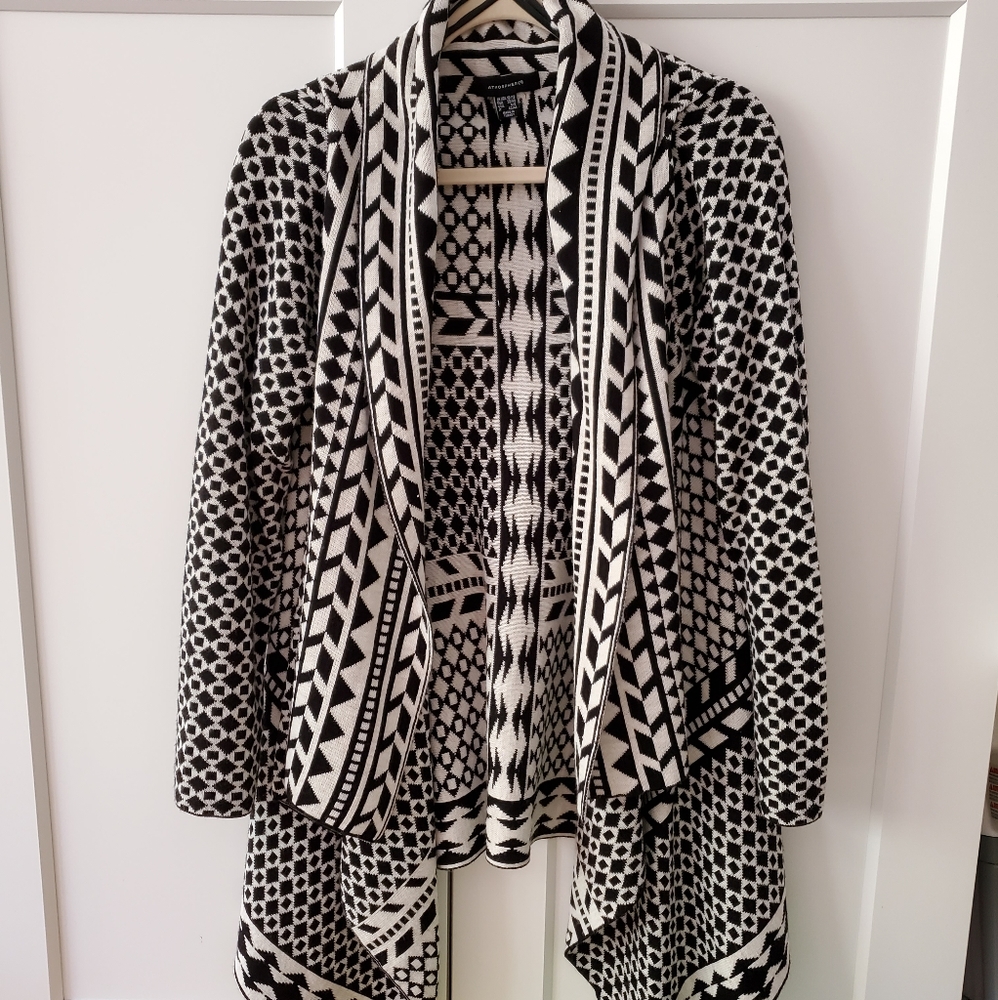 Atmosphere Geo Aztec Open Knit Cardigan Size M